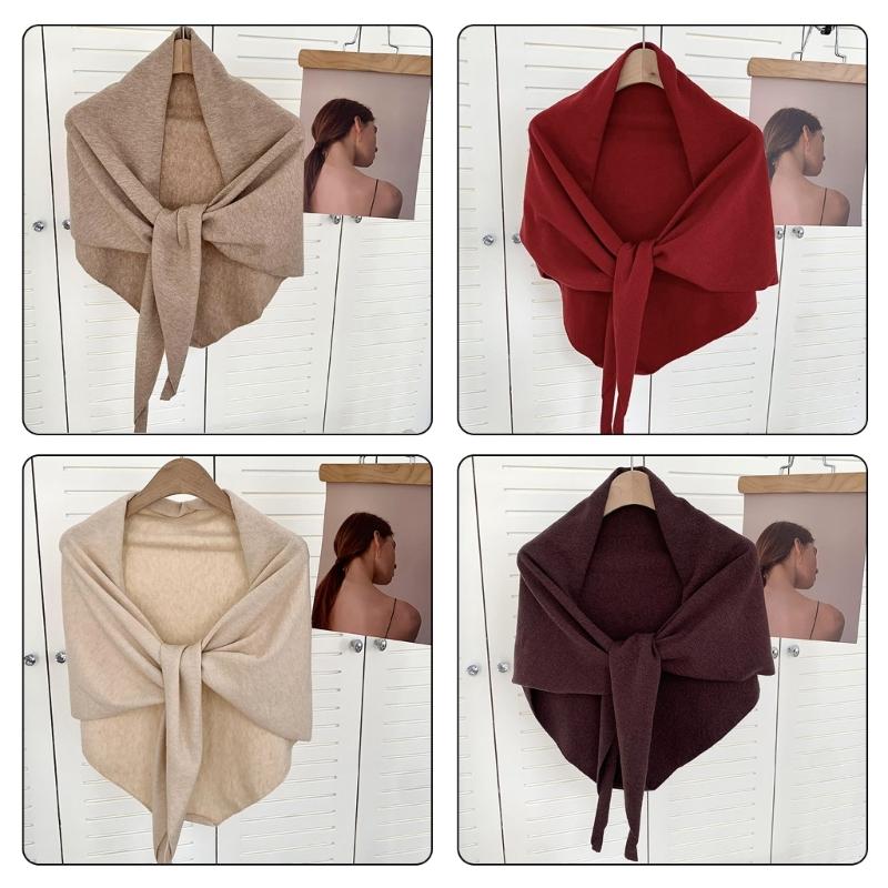 Versatiles Knitted Shawl Light weight Capes Fashionable Breathable Ponchos Warm Winter Accessory