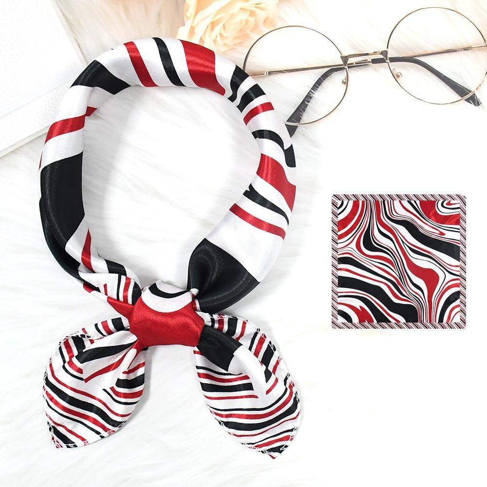 

Premium Women’s Square Scarf, Satin Hijab Hair Band Neckerchief Fashion Shawl Wrap чёрный
