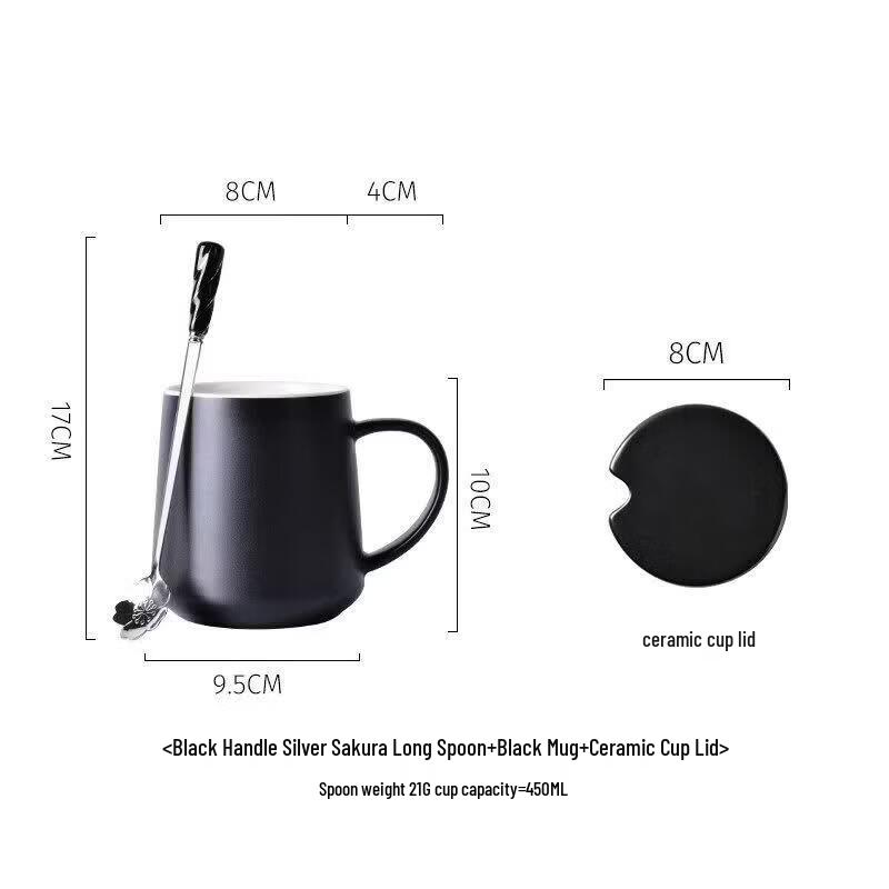 Ceramic Mug with Lid and Spoon