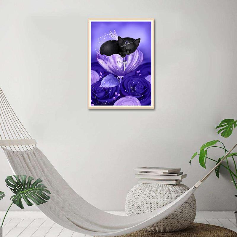 5D DIY Diamond Painting Animal Diamond Embroidery Cat Pictures Of Rhinestone Diamond Mosaic Home Decor