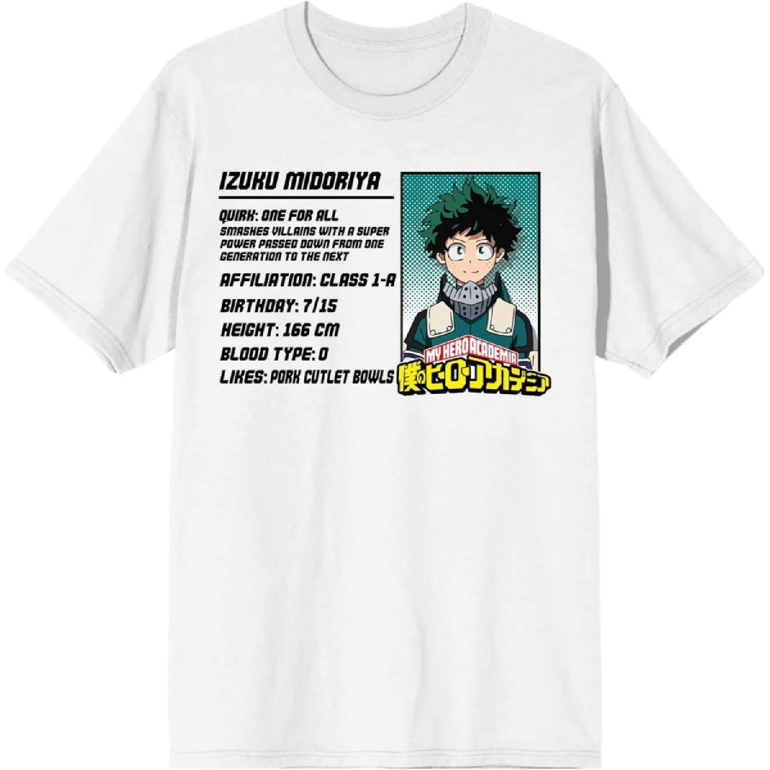 My Hero Academia Deku Name Card Men s White T-shirt S