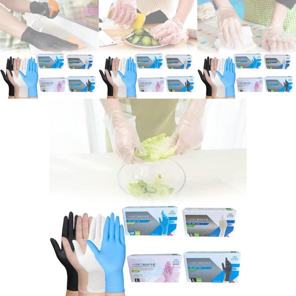 Gants Jetables Noirs en Nitrile de Haute Qualité Qualité Alimentaire Pour les Tâches de Nettoyage en Cuisine et au Barbecue