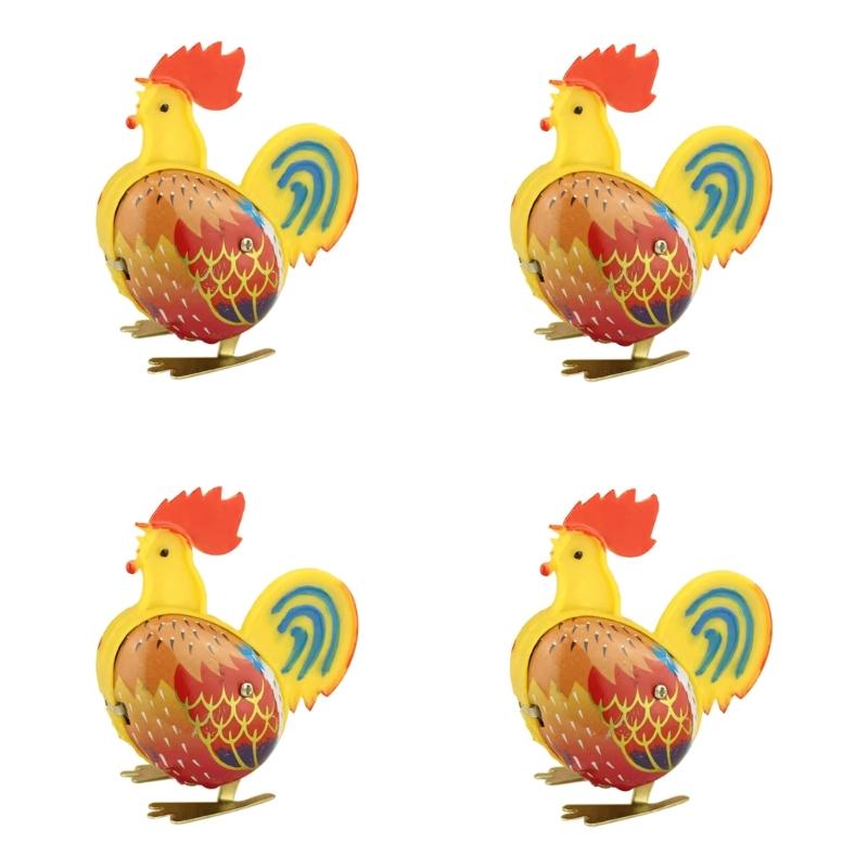 

Ностальгическая заводная игрушка Петух клюющий курицу для барных настольных аксессуаров, розыгрыш, винтажный стиль, реквизит для фото