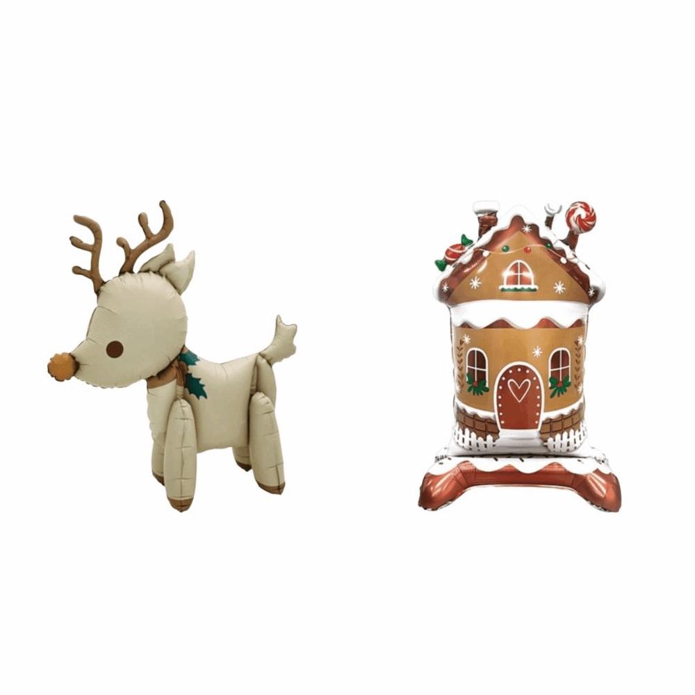 Standing Christmas Foil Balloons Christmas Deer Navidad Large Standing Balloon Candy House New Year Christmas Decoration