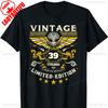 Mens Turning 39 Birthday Decorations for Men 39th Birthday TShirt Graphic T Shirts Men Clothing Streetwear High Quality Cotton