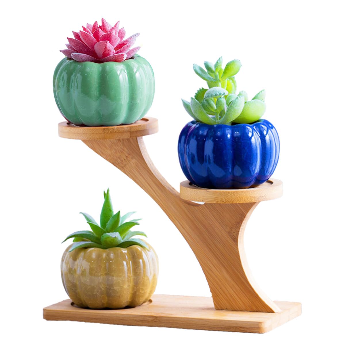 

iikuru Цветочные Стильные Керамические Горшки для Комнатных Растений, Кашпо, Набор, Суккуленты, Горшки,