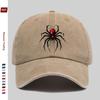 1pc 1pcs Black Spider Print Trucker Cap for Men & Women - Adjustable Buckle Strap, Lightweight Vintage Suitable for Dating, Outd
