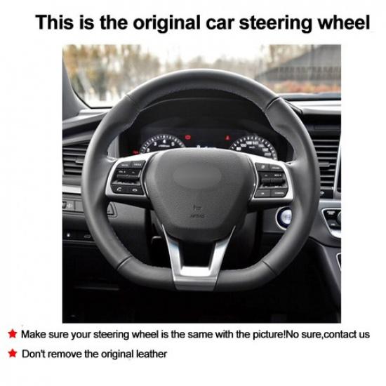 DIY Car Steering Wheel Cover For Hyundai Sonata 9 (3-Spoke | D-Shape) 2015-