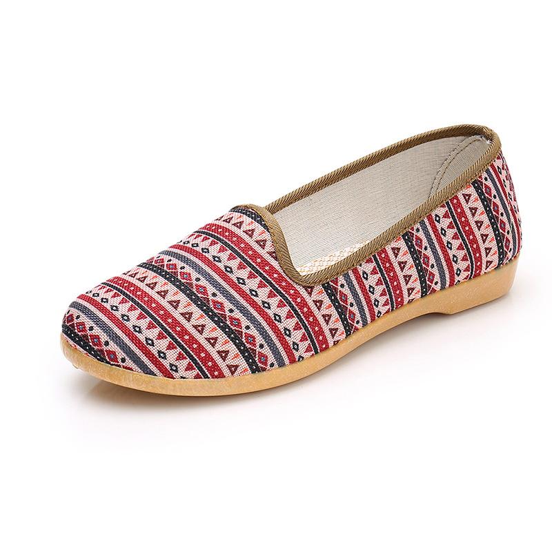 ****** and Summer Cloth Shoes Old ******* Mother Shoes Low Heel Shallow Mouth Ethnic Style S**t Sole Beef Tendon Sole Women's Shoes Breathable