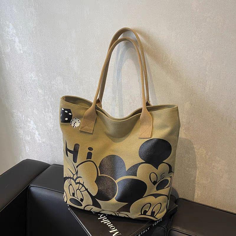 2025 Large Japanese Cartoon Canvas Tote Bag: Women's Thickened Commute Single Shoulder Bag