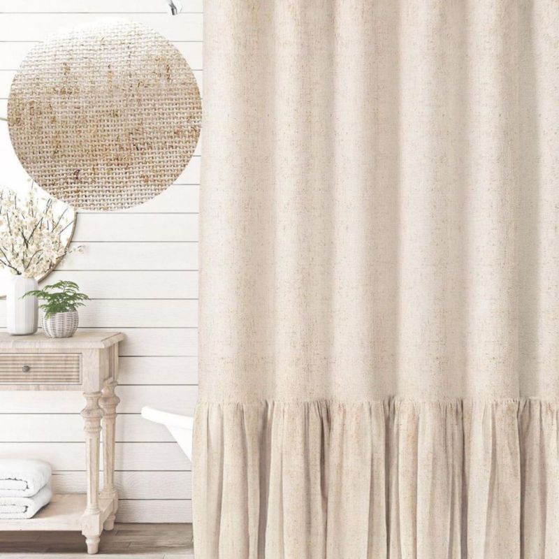 Leinen Verdunklungsvorhänge Duschvorhang mit Haken