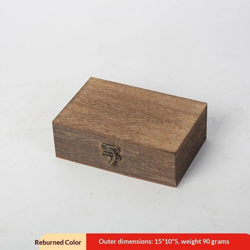 Antique Look Wooden Jewelry Box Rectangular Organizer for Vintage Rings Necklaces Gift Use