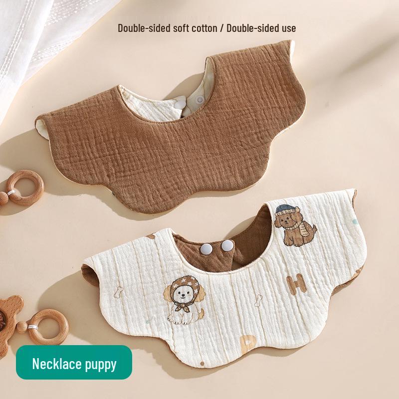 Korean Style 360° Waterproof Baby Bibs - Double-Sided Pure Cotton Gauze