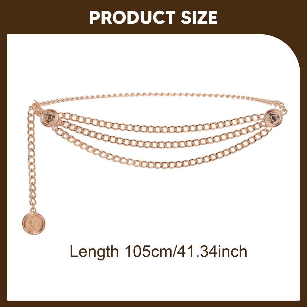 Gold Chain Belt for Women Multilayer Body Bridal Party Dresses Wedding
