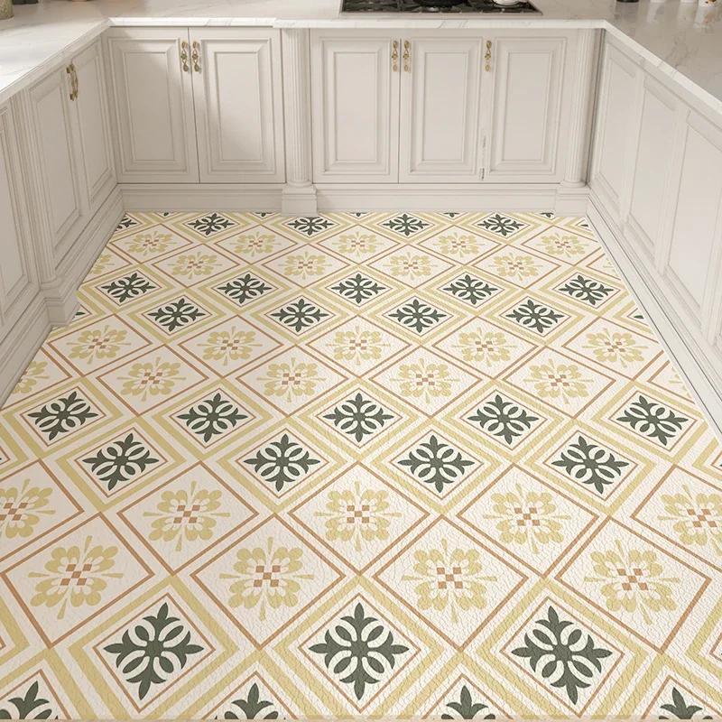 Waterproof Non-slip PVC Kitchen Mat Oil Proof Floor Carpet for Home Entrance Balcony Decoration Tapete De Cocina