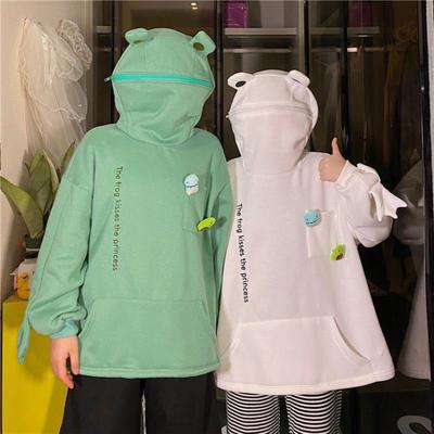 Eenvoudige Unisex Sweatshirt Dier Vorm Koreaanse Stijl Pluche Hoodie