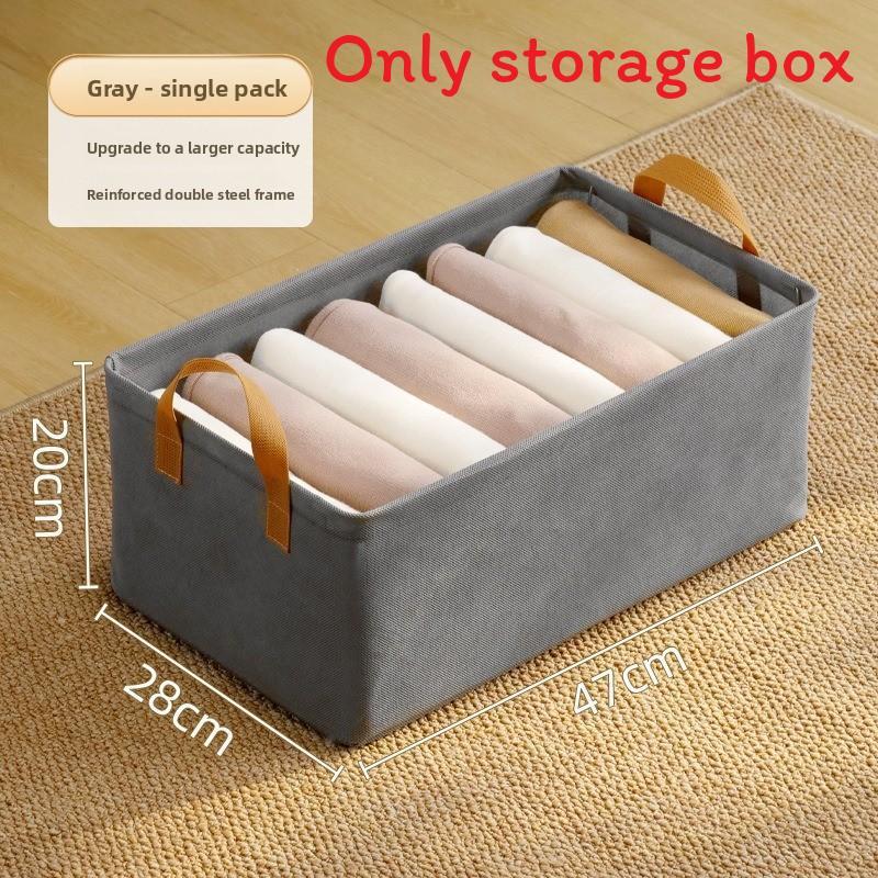 Home Storage Organizer With Foldable Fabric Bin For Clothing And Accessories