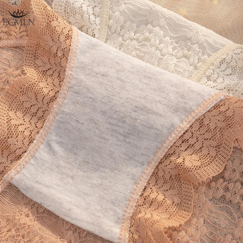 Women's Sexy Lace Underwear Panties Women Mid Waist Summer Seamless Briefs Underwear Underpants Breathable Cotton Crotch Underwear Lingerie