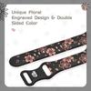 Bracelet for Apple Watch Series Ultra 2/3, 11, 10, 9 8 SE 7 6 5 4 3 2 1 46mm-45mm-44mm-42mm-49mm, Silicone Flower Pattern - Pink