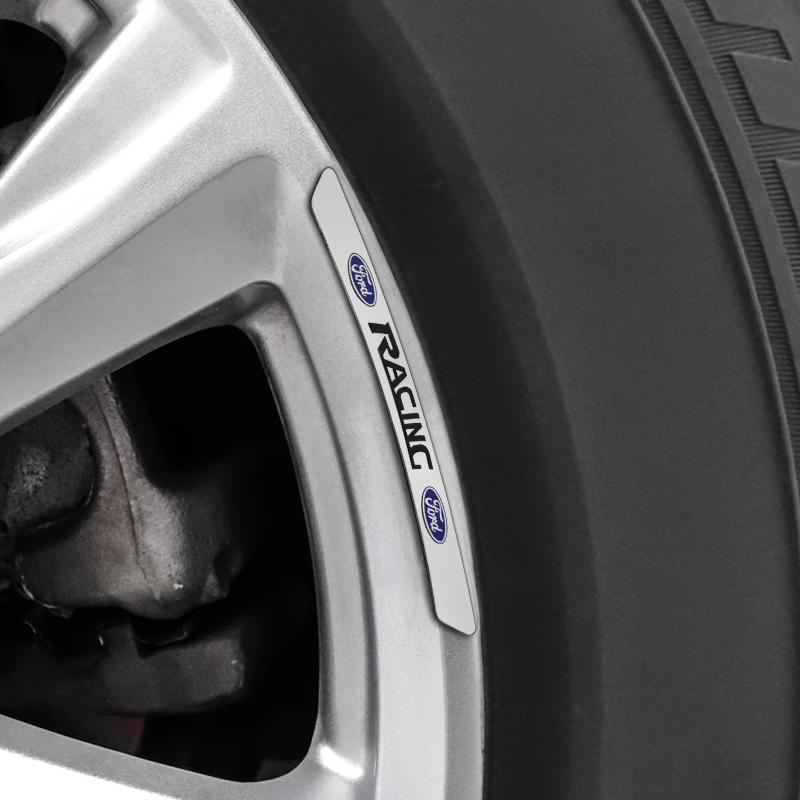 4/8pc Aluminum Car Badge Wheel Hub Rims Stickers Auto Decoration Accessories For Ford Mustang Focus 2 3 4 Mondeo Fiesta Ecosport