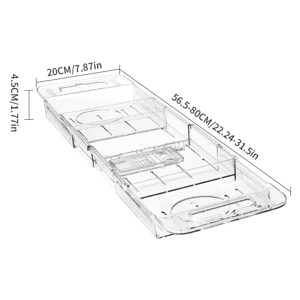 Adjustable Length Expandable Bathtub Tray Anti-Slip Transparent Bathtub Table  Gift Giving