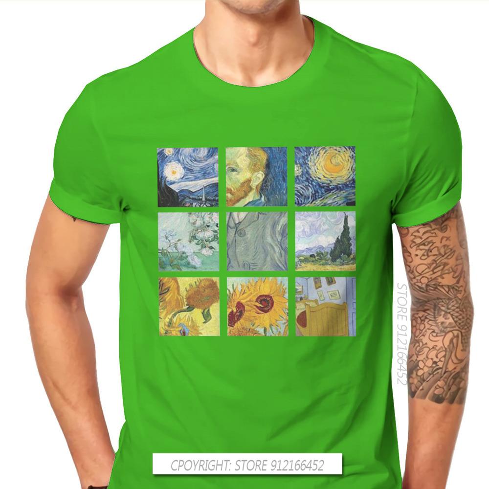 Vintage Alternative Funny Artwork Van Gogh Painting Unisex Tshirt Homme Graphic Clothes Cool Design Pure Cotton Harajuku T Shirt