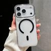 Titanium Gray Acrylic  charging phone case for For Iphone 17 16 15 14 13 12 Pro Max Air magnetic shockproof hard back cover