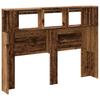 LED Headboard with Rustic Wood Look 140 x 18.5 x 103.5 cm Engineered Wood