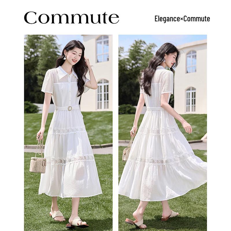 Elegant Waisted Short-Sleeve Midi Dress