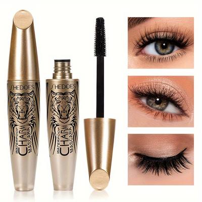 4D Fiber Mascara , Long Black Volumizing Eyelash Extension Waterproof Mascara Eye Makeup Tool