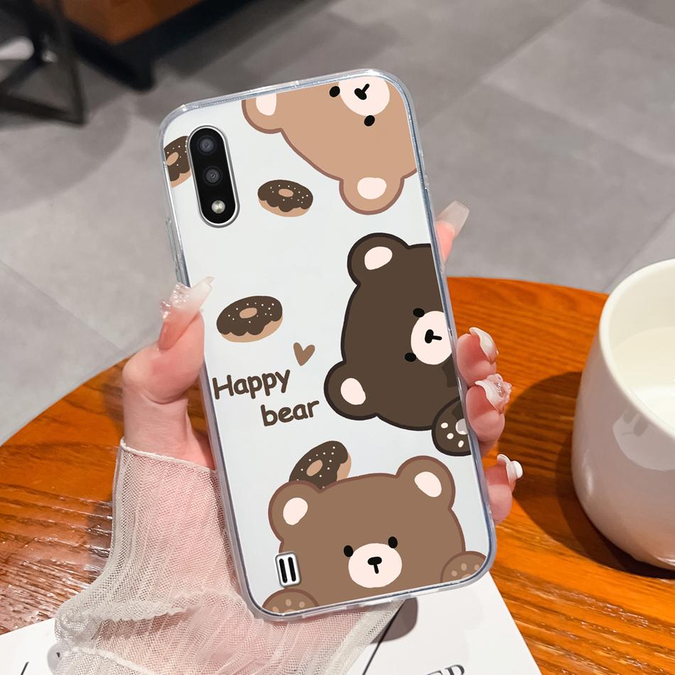 For Samsung Galaxy A01 M01 Core Case Gradient Flowers Soft TPU Silicone Phone Cases For Samsung A 01 M 01 Protective Back Cover