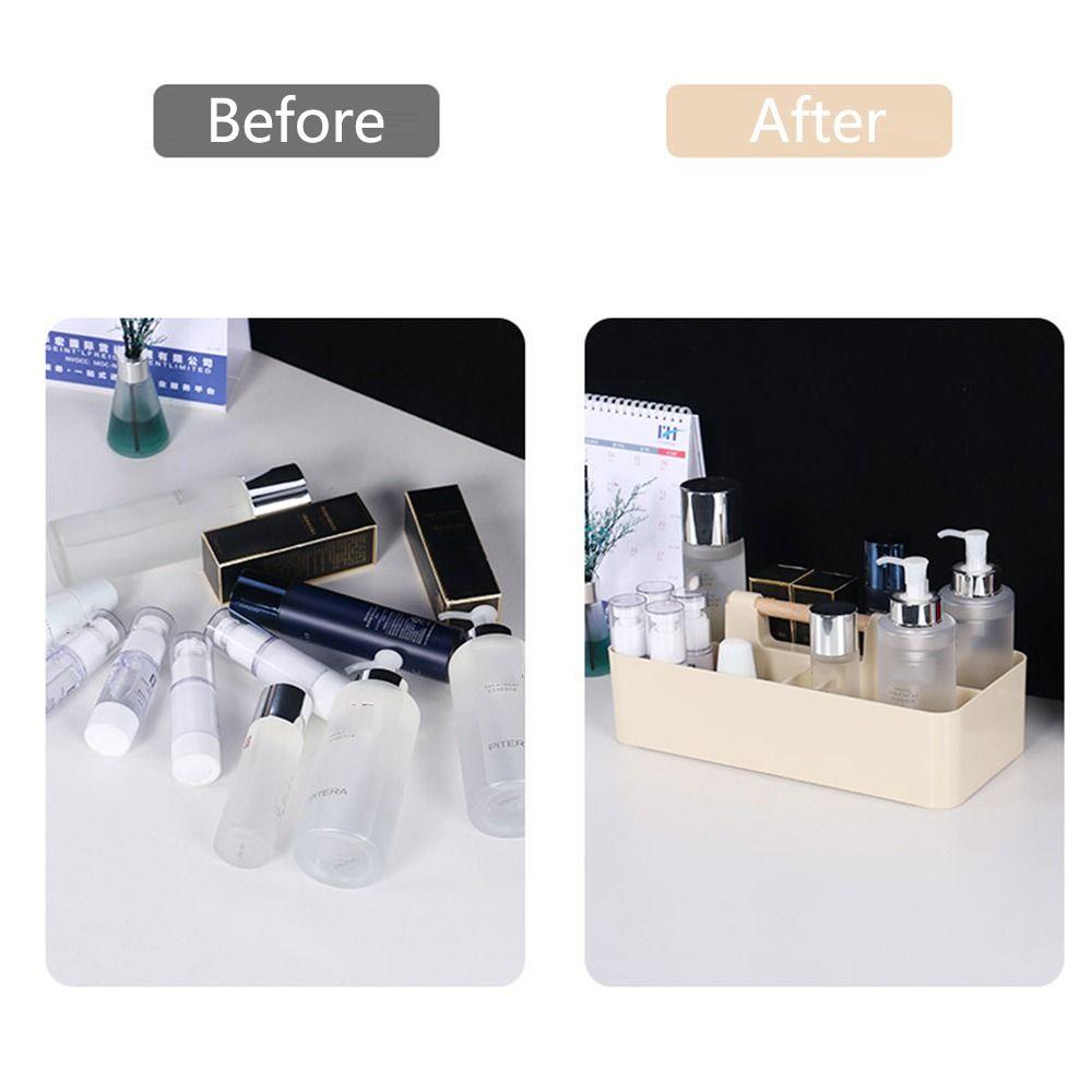Plastic Stationery Finishing Box Multi-compartment Divided Baskets Desktop Storage Case  Makeup