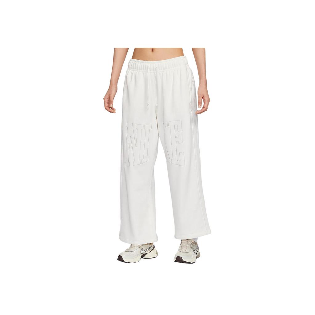 Nike Sportswear Casual Simple Straight Leg Lace-Up Knitted Sweatpants Women pants Sail-White HQ5884-133