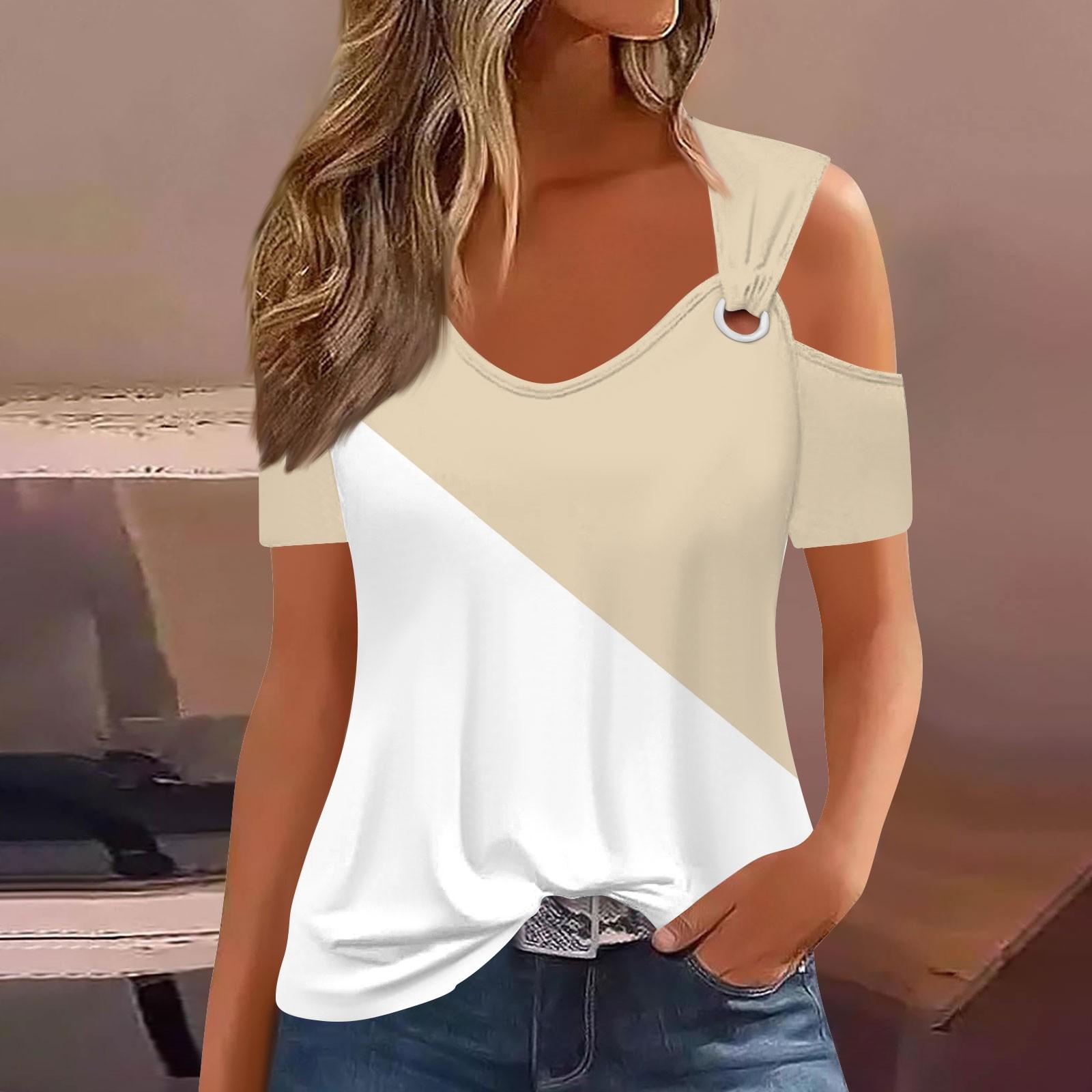 

Модные женские свободные летние простые повседневные топы с круглым вырезом и короткими рукавами XL хаки