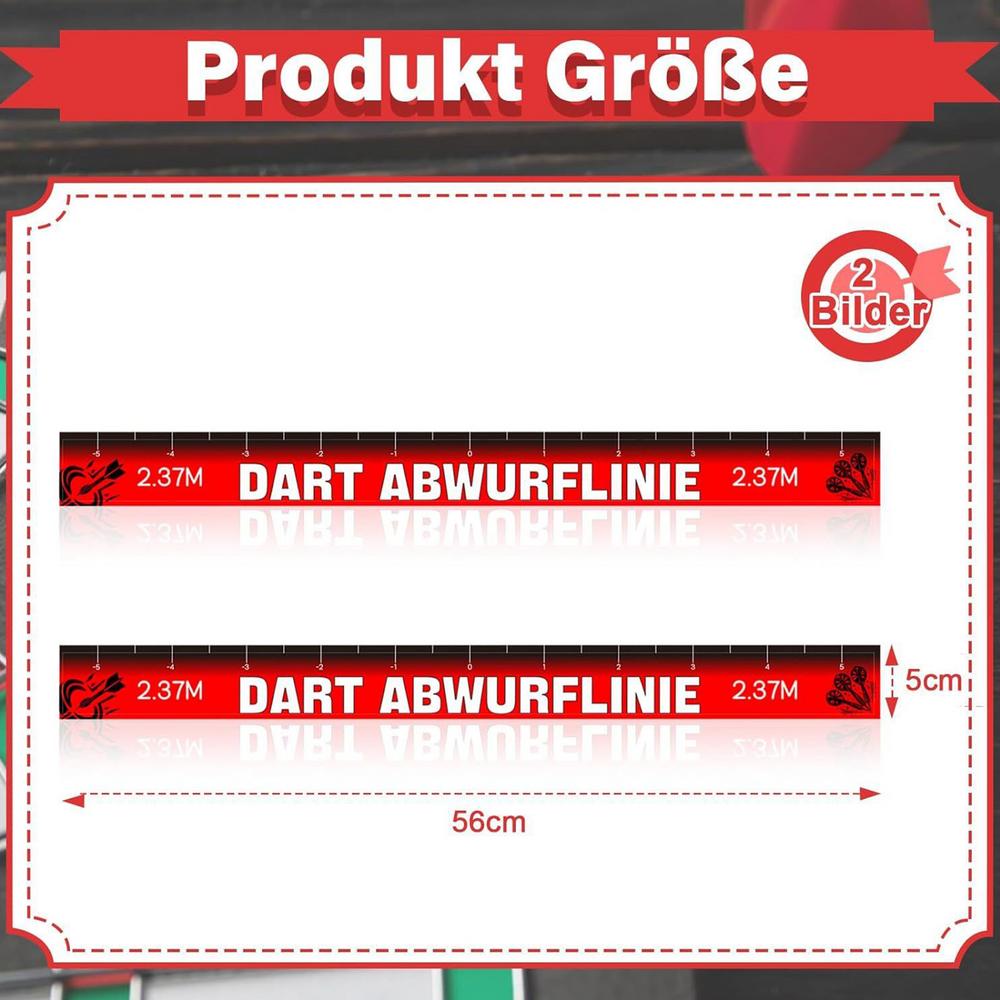 Dart Throw Line 2Pcs Dart Throw Toe Line Marker Floor Sticker Repositionable Tape Game Accessories for Outdoor Play Bar Office