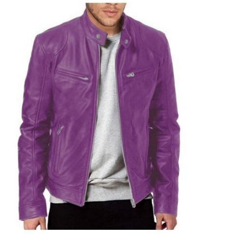 Southern winter warm button fashion domineering locomotive men's multi-pocket PU jacket stand-up neck zipper cardigan leather jacket