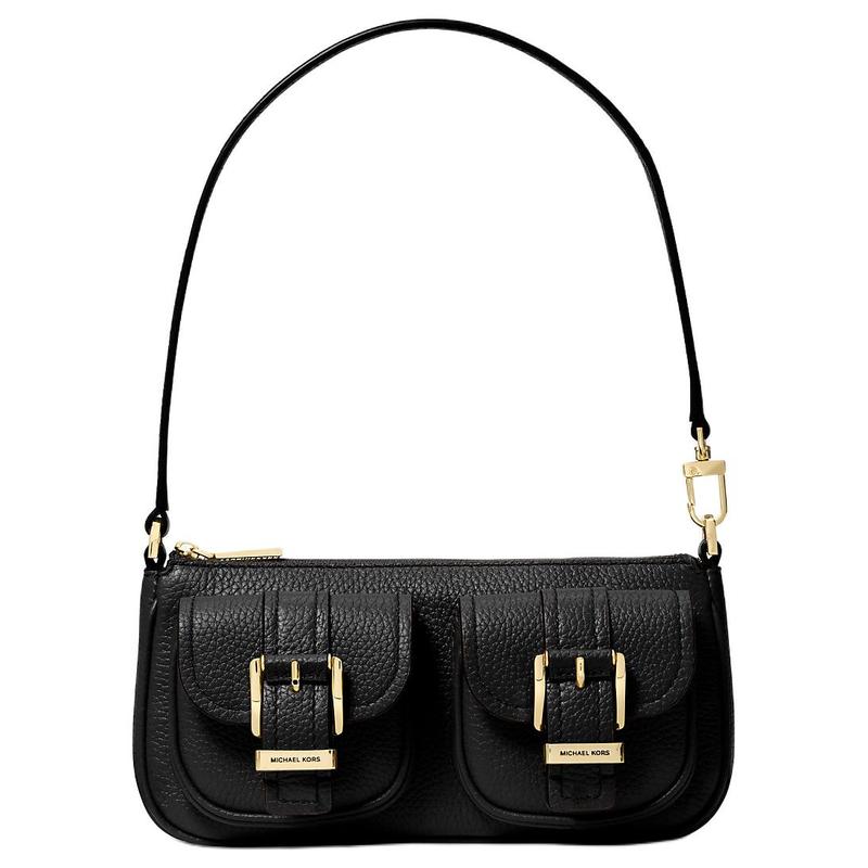 MICHAEL KORS Zoe Zoe metal details leather shoulder bag small women s black чёрный
