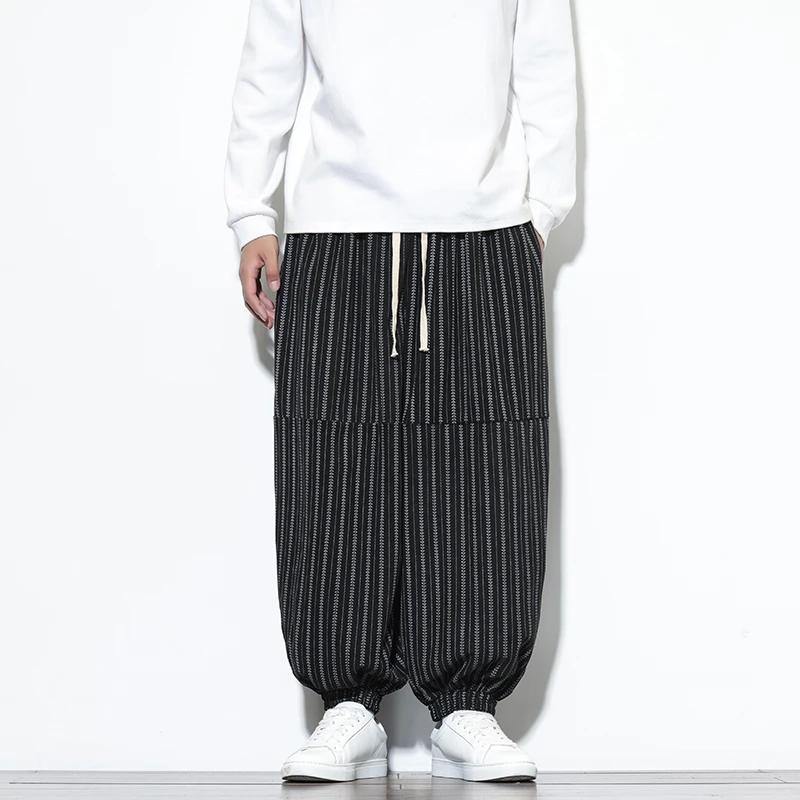 2025 Autumn Men Striped Corduroy Pants Men Jogger Vintage Lantern Pants Men Y2K High Streetwear Trousers Korean Loos Pants