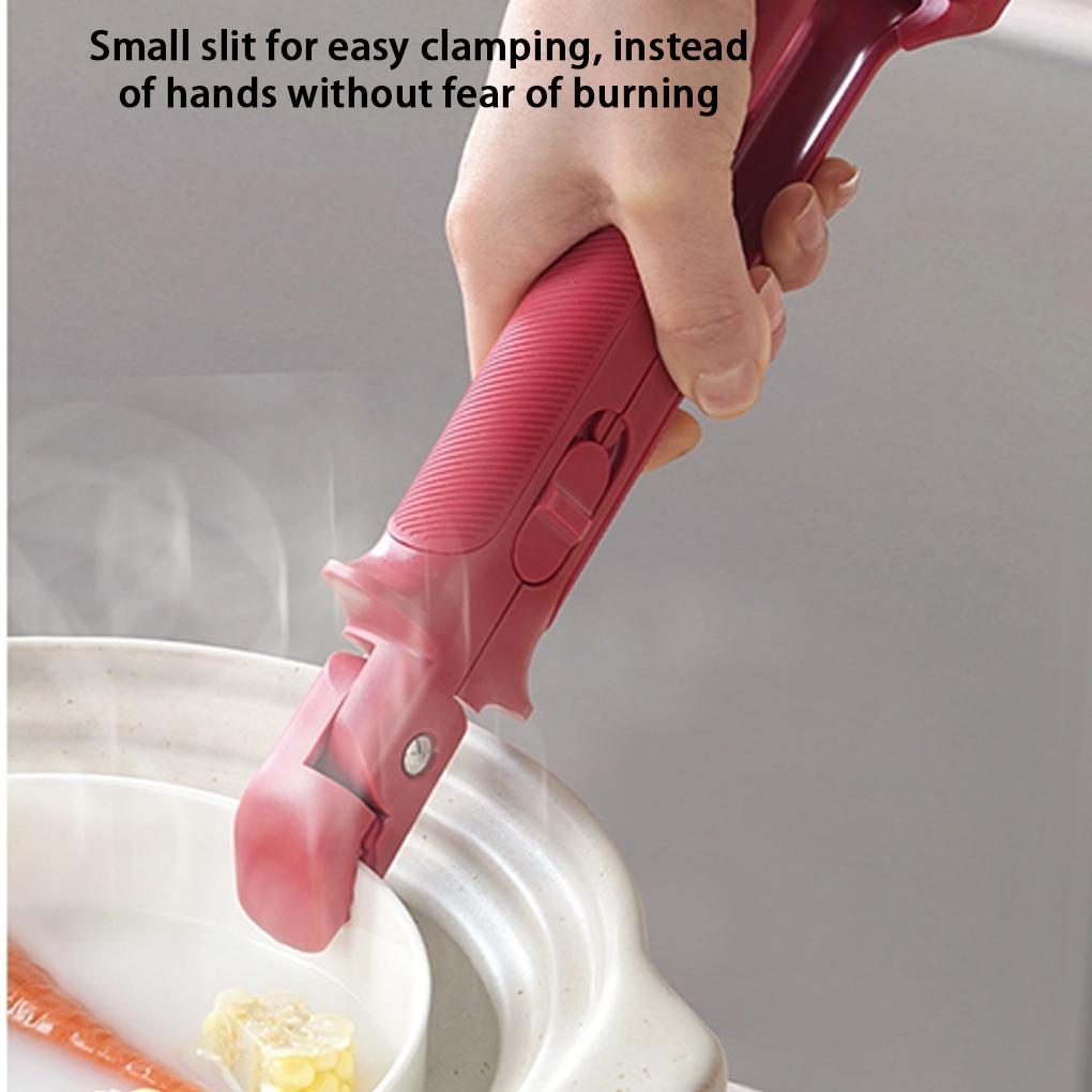 New 2-in-1 Anti Scalding Tray Holder Bowl Holder Multifunctional Tray Holder Anti Slip Home Kitchen Silicone Anti Scalding Clip