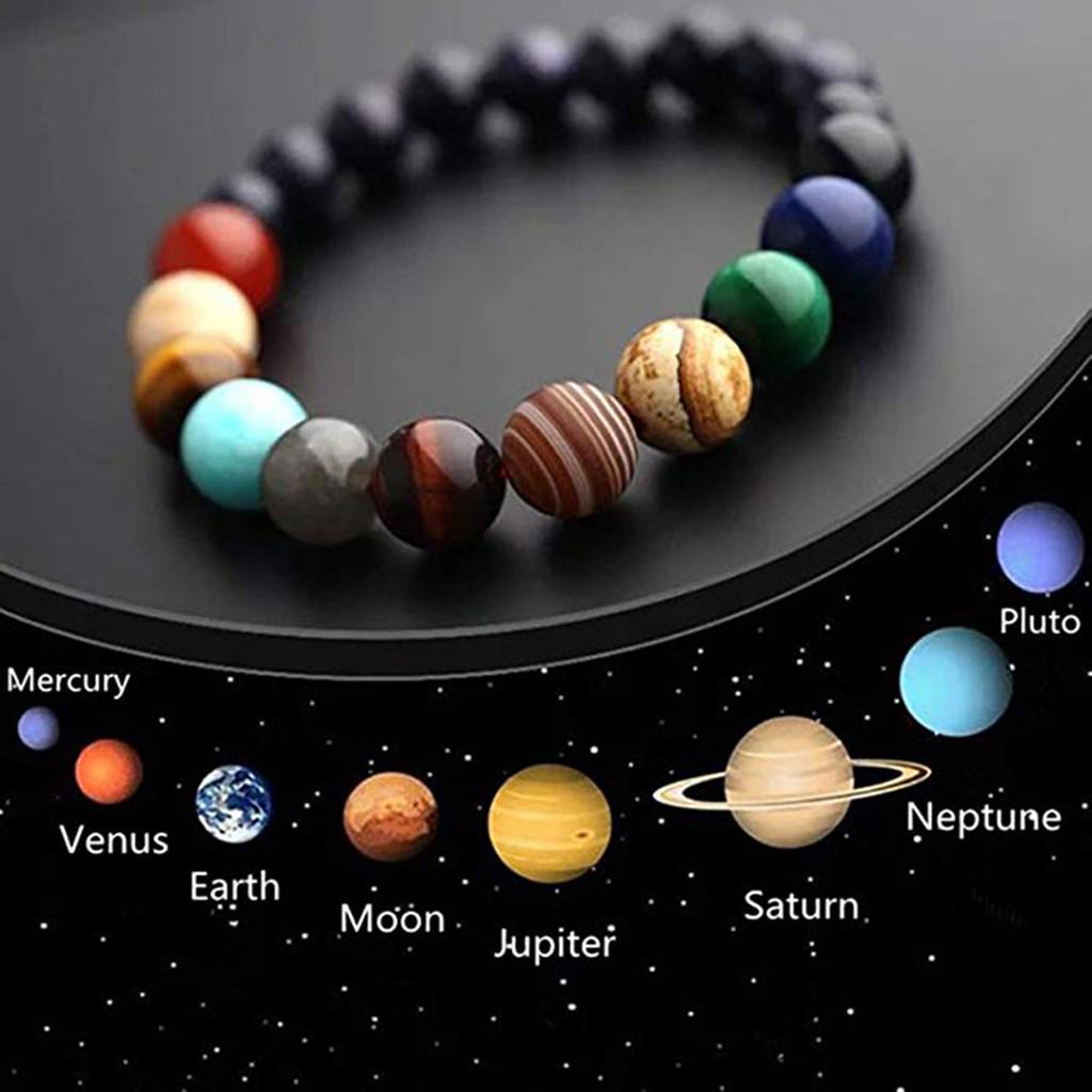Unquie Solar System Eight Planet Themed Natural Stone Beaded Bracelet