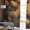 Christmas Pine Branch Gingerbread Man Curtains For Living Room Bedroom Home Decoration Window Voile Tulle Curtain Drapes