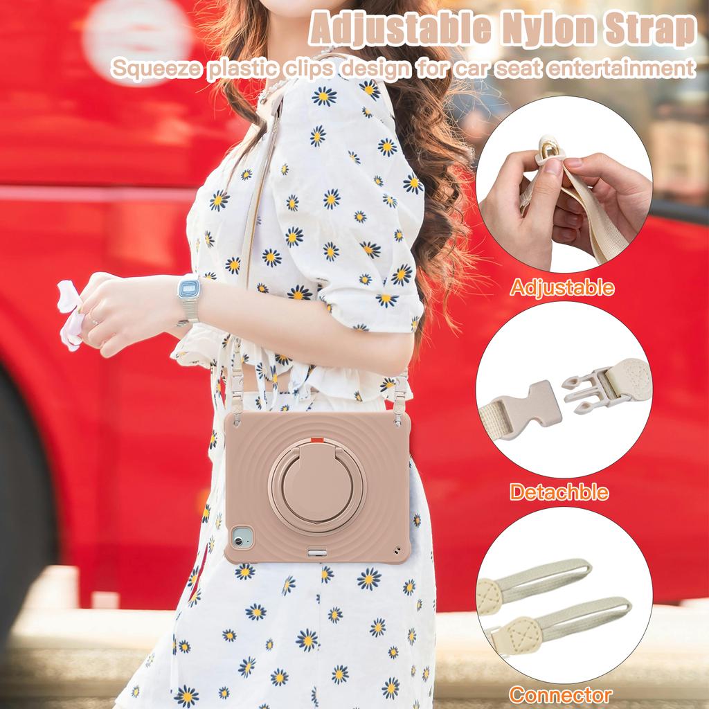 Για iPad Air 13 (2025)/(2024)/Pro 12.9 (2022)/(2021)/(2020)/(2018) Θήκη με Λουράκι Ώμου Στήριγμα Κάλυμμα Tablet