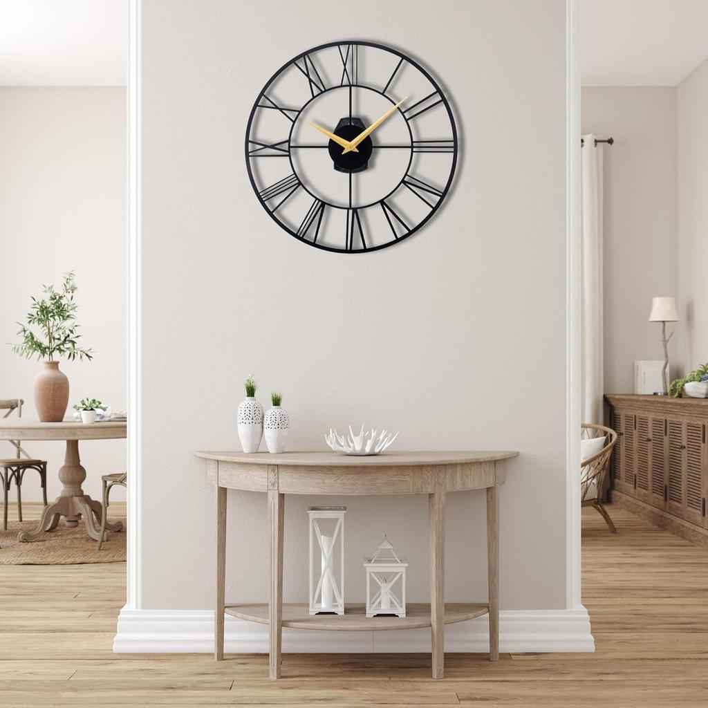 Metallic Wall Clock for Home, Office, Living Room, Bedroom, Kids Room and Kitchen | Big Size Stylish Latest Home Decor | (Battery Included)