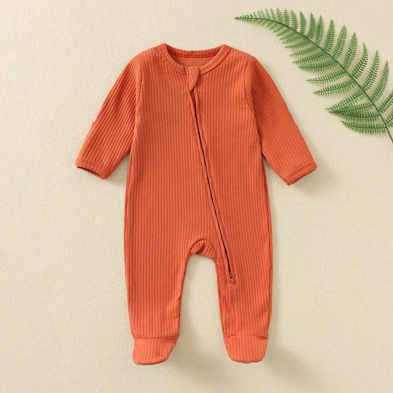 High Quality Organic Cotton Plain Newborn Romper Clothes Infant Ribbed One Piece Onesie Pajama Baby Unisex Cotton Bodysuit