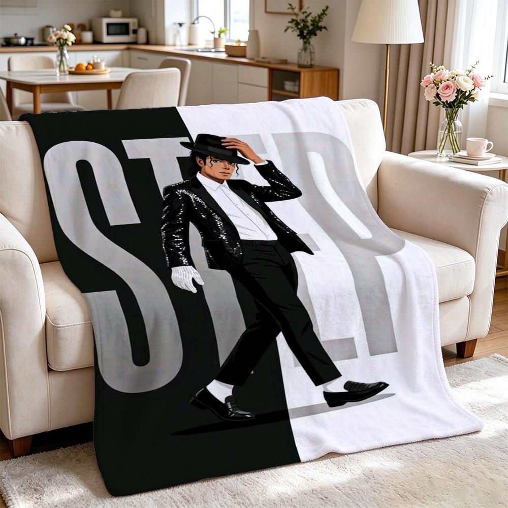 Michael Jackson Dangerous World Tour Theme Printed Blanket Skinfriendly Warm Throw Blanket For Camping Travel Party Decor Gift For Friends