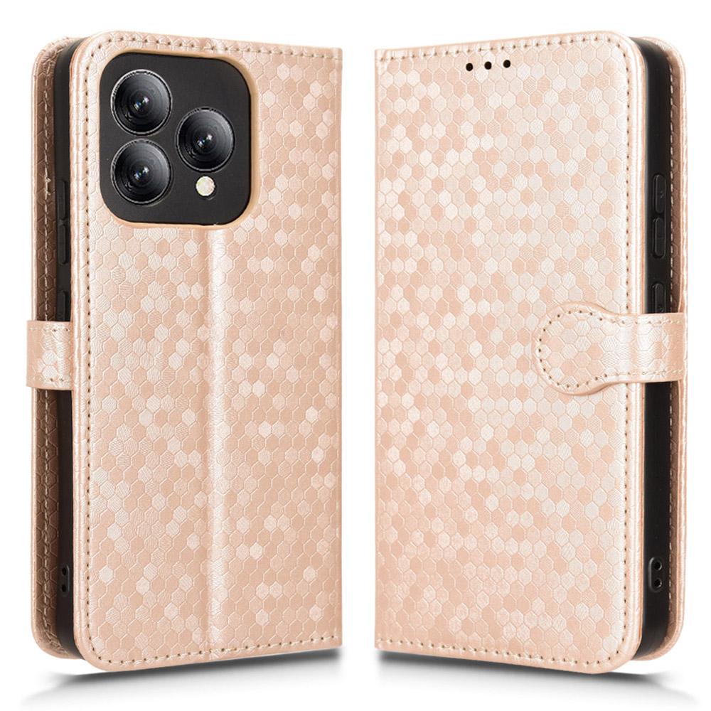 For Cubot A40 Wallet Case Dot Pattern Imprint PU Leather Phone Cover with Wrist Strap