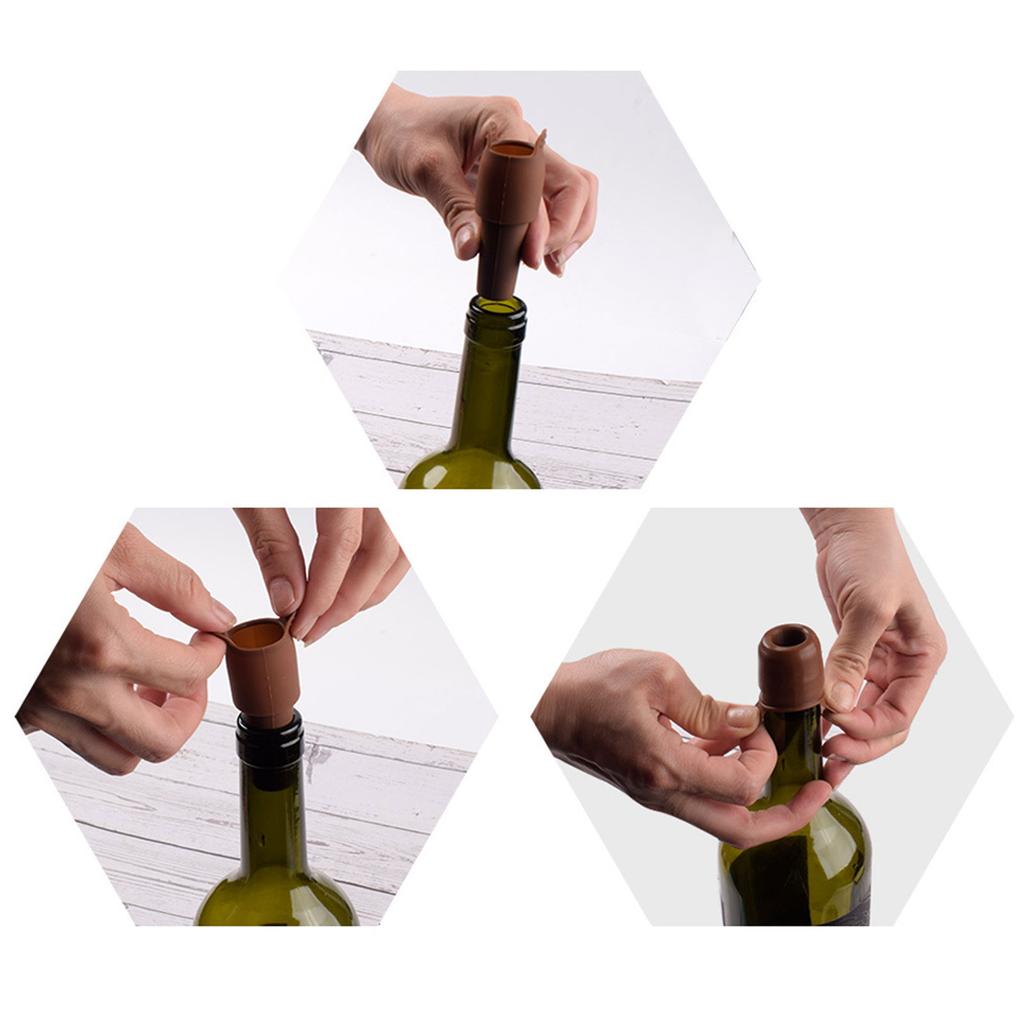 Pack of 8 Double Seal Silicone Wine Bottle Stoppers Feature Easy Pull Handle Wine Corks for Secure Preservations