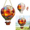 2Pcs 2D Hot Air Balloon Window Suncatcher Acrylic Hangable Art Wall Hangable Colored Decor for Indoor Outdoor Garden Patio Decor