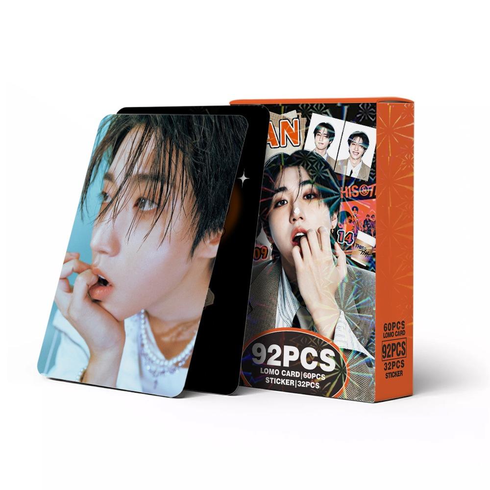 92PCS New Album Boy Group Lomo CardTHIS THAT Collected photos Peripheral Set Stickers Collection Fans Gifts