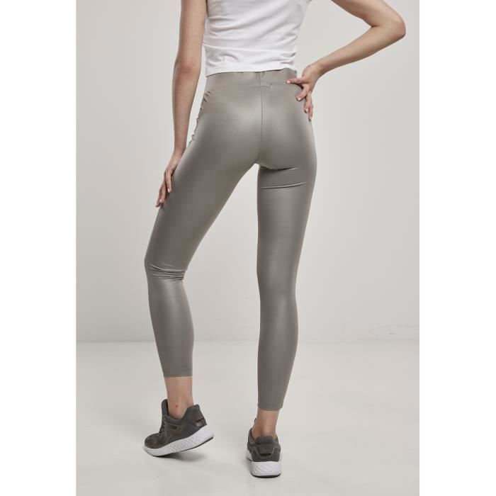 Legging femme Urban Classics imitation cuir (Grandes tailles) - gris foncé - 4XL